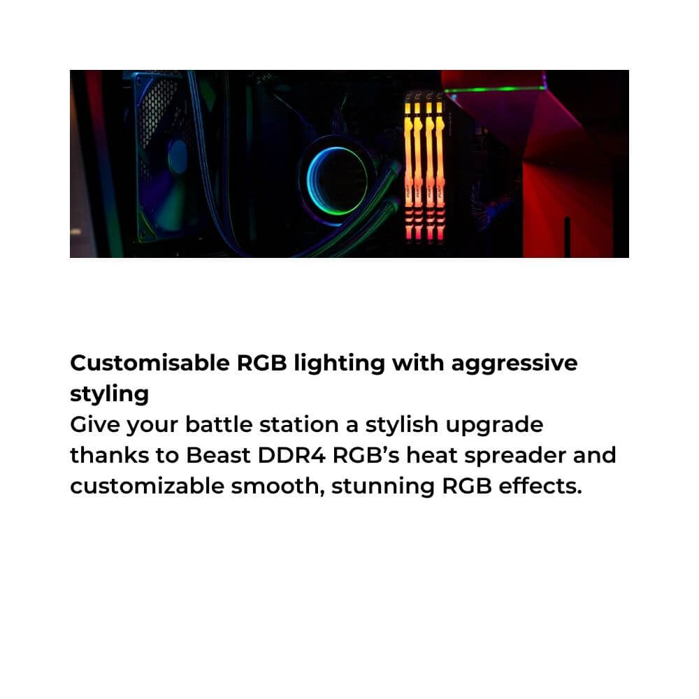 Kingston Fury Beast RGB DDR4 Desktop Ram DIMM Kit of 2